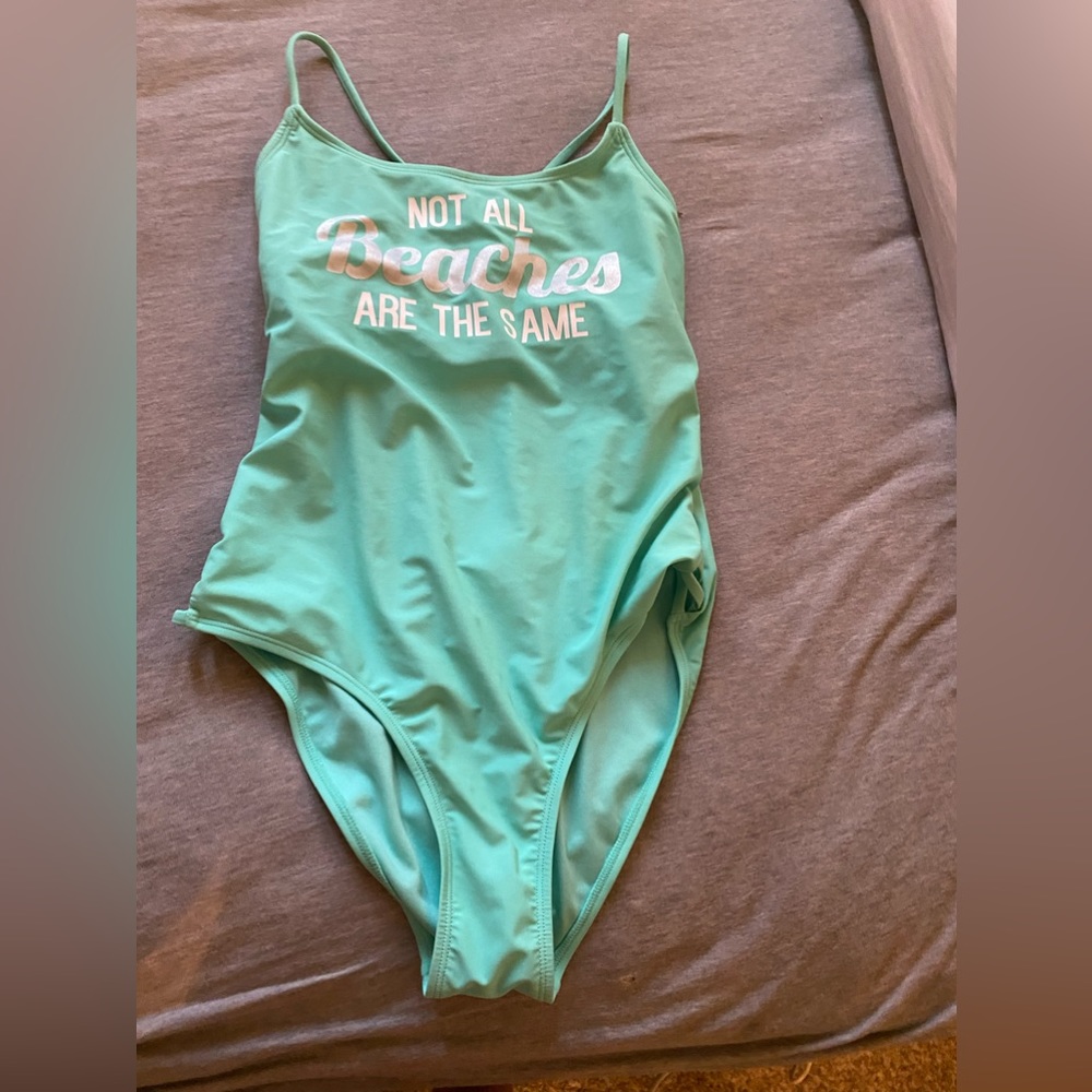 blue swimsuit